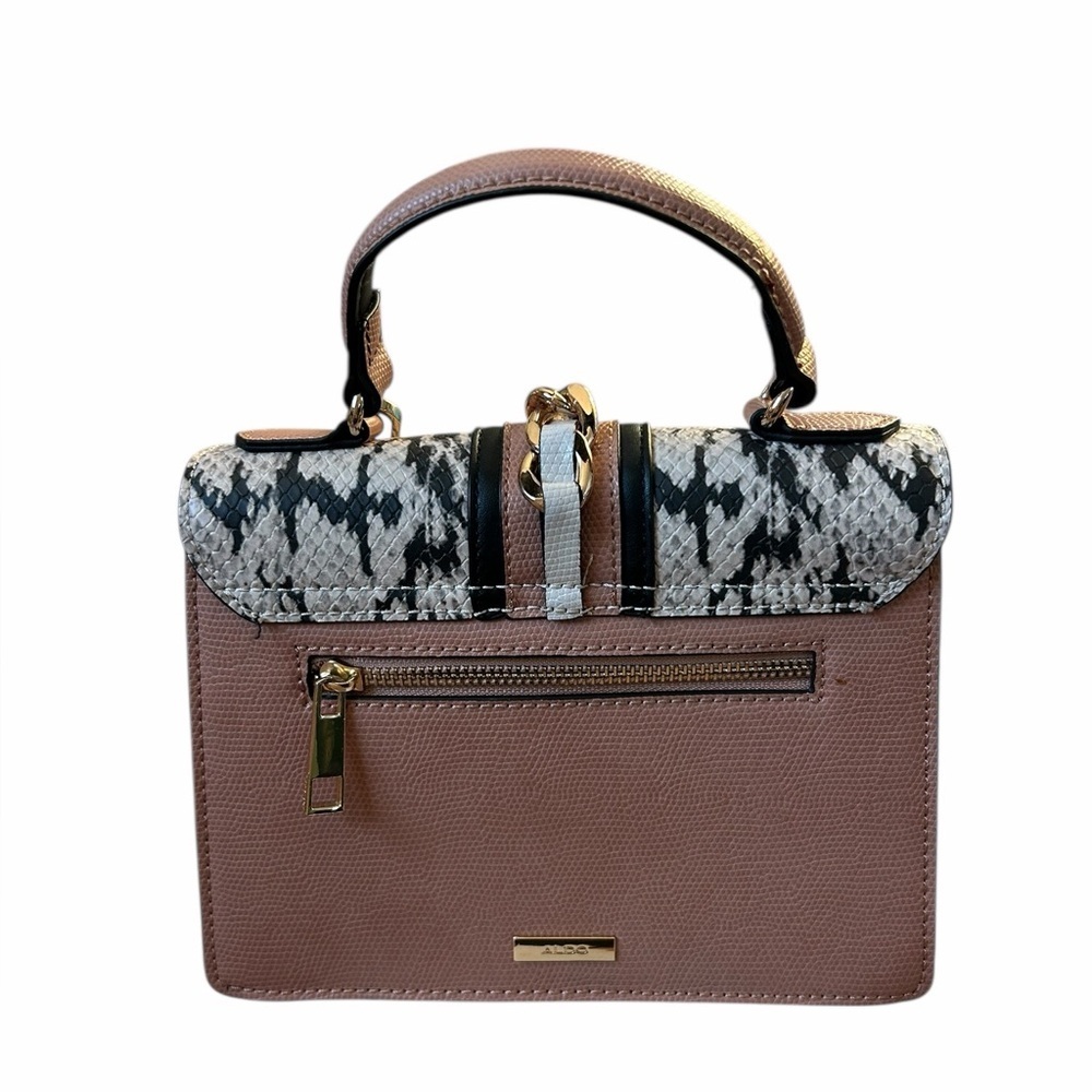 Aldo Martis Snakeskin Neutral Top Handle Handbag Purse NO CROSSBODY STRAP - Picture 5 of 10